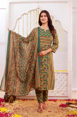 Pure Cotton Kurti Pent & Dupatta Set Cotton kurti seat 