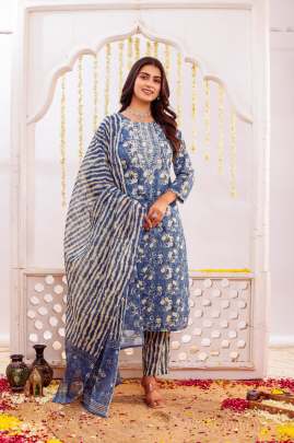 Pure Cotton Kurti Pent & Dupatta Set Cotton kurti seat 