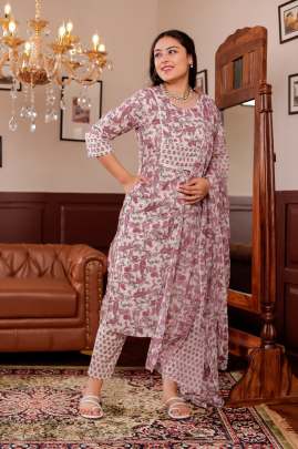 Pure Cotton Kurti Pent & Dupatta Set Cotton kurti seat 