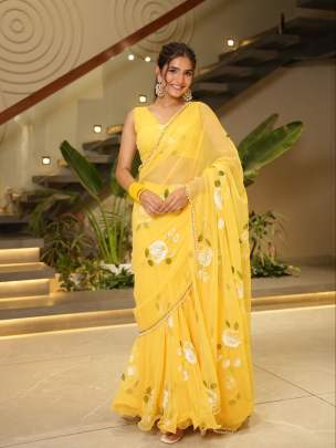 Ruffle Lehenga Saree Party wear saree