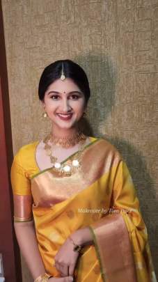 SAREE WITH BEAUTIFUL ZAHLAR Lichi Silk Saree