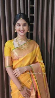 SAREE WITH BEAUTIFUL ZAHLAR Lichi Silk Saree