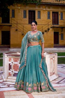 Sequins and Thread Embroidery Work  Lehenga Choli