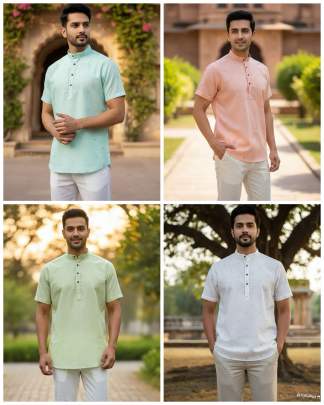 Short Kurta half sleeves for every celebration and casual wear Mens Short Kurta