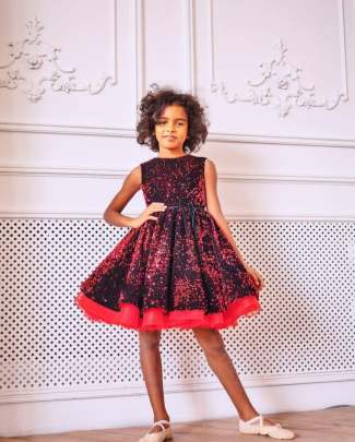 Velvet Sparkle Sequin Kids Party Gown gown
