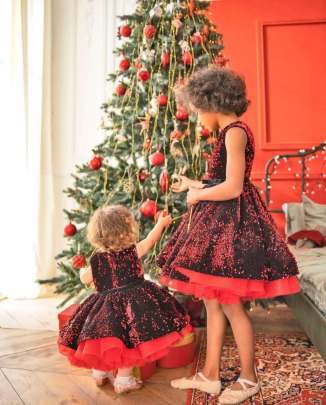 Velvet Sparkle Sequin Kids Party Gown gown