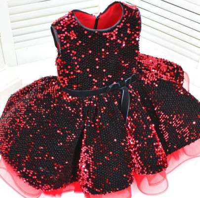 Velvet Sparkle Sequin Kids Party Gown gown