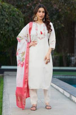 Viscose Silk Kurti Pent Dupatta Set  Cotton kurti seat 