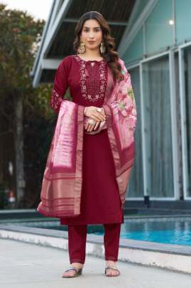 Viscose Silk Kurti Pent Dupatta Set  Cotton kurti seat 