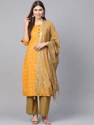 Women Yellow & Brown Suit designer suits