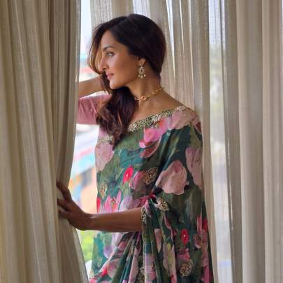 exclusive floral handwork saree Party wear saree