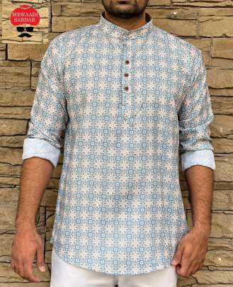 mens  cotton short kurta  SHORT KURTA