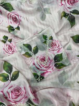 new exclusive floral handwork saree Party wear saree