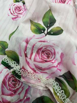 new exclusive floral handwork saree Party wear saree