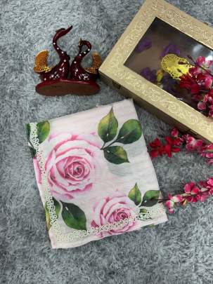 new exclusive floral handwork saree Party wear saree